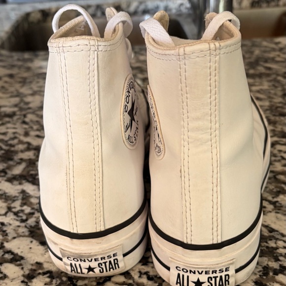 Converse Leather White High-Top Sneakers - Picture 3 of 5